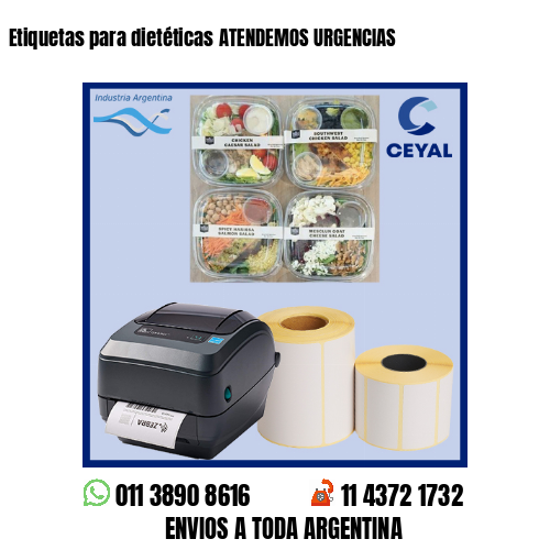 Etiquetas para dietéticas ATENDEMOS URGENCIAS