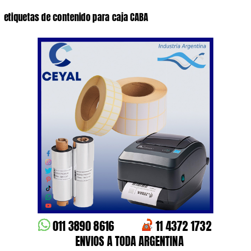 etiquetas de contenido para caja CABA