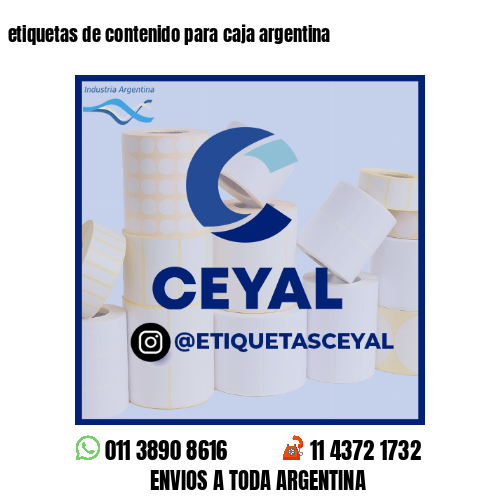 etiquetas de contenido para caja argentina