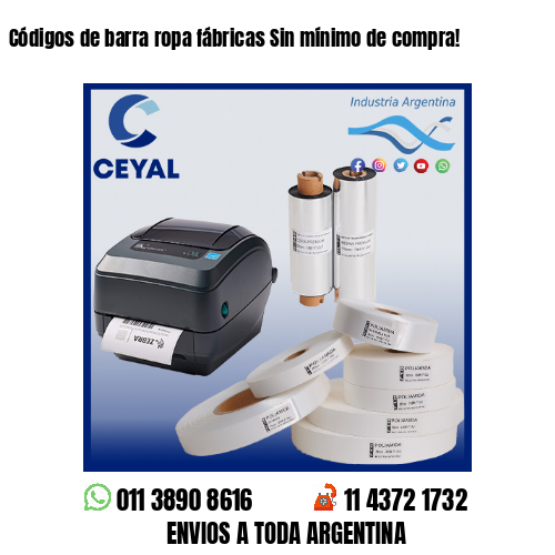 Códigos de barra ropa fábricas Sin mínimo de compra!