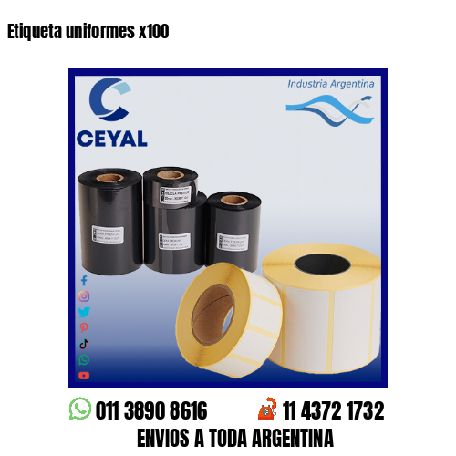 Etiqueta uniformes x100