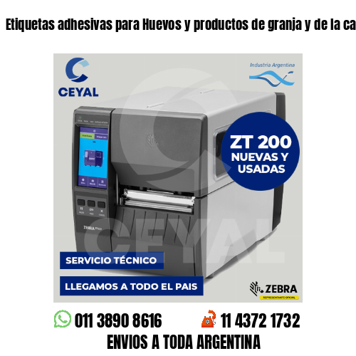 Etiquetas adhesivas para Huevos y productos de granja y de la caza