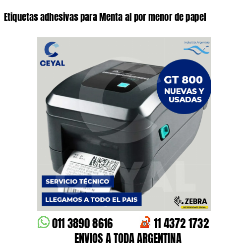 Etiquetas adhesivas para Menta al por menor de papel