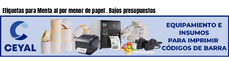 Etiquetas para Menta al por menor de papel . Bajos presupuestos