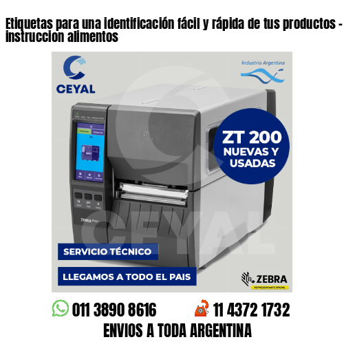 Etiquetas para una identificación fácil y rápida de tus productos – instruccion alimentos