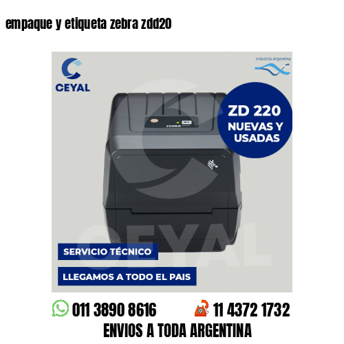 empaque y etiqueta zebra zdd20
