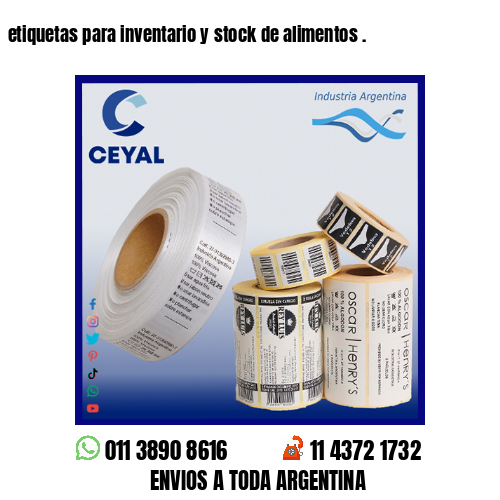 etiquetas para inventario y stock de alimentos .