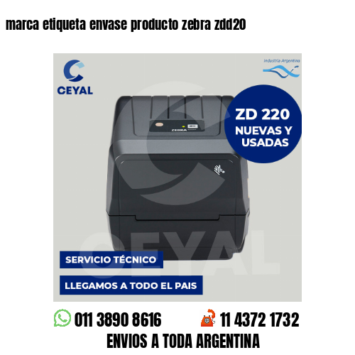 marca etiqueta envase producto zebra zdd20