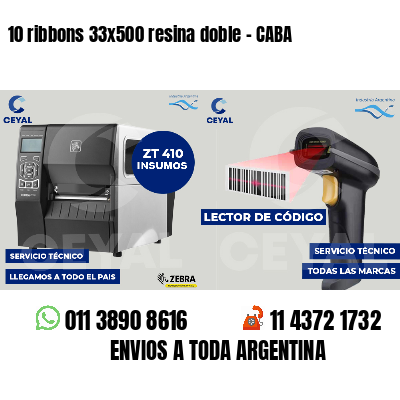 10 ribbons 33x500 resina doble - CABA