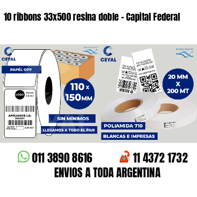 10 ribbons 33x500 resina doble - Capital Federal