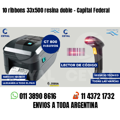 10 ribbons 33x500 resina doble - Capital Federal