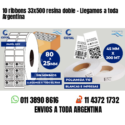 10 ribbons 33x500 resina doble - Llegamos a toda Argentina