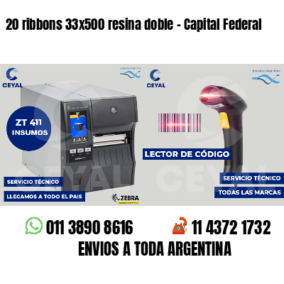 20 ribbons 33x500 resina doble - Capital Federal