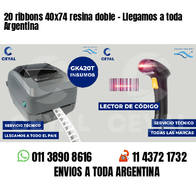 20 ribbons 40x74 resina doble - Llegamos a toda Argentina