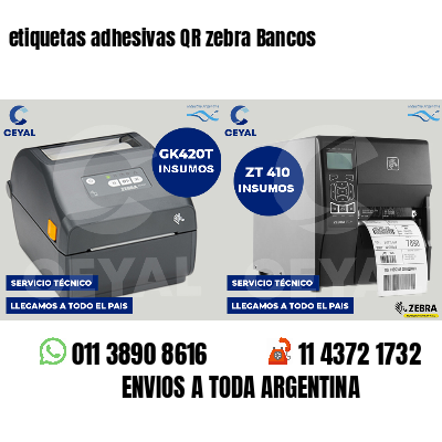etiquetas adhesivas QR zebra Bancos
