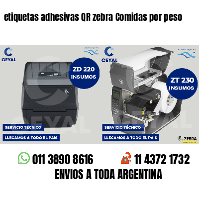etiquetas adhesivas QR zebra Comidas por peso