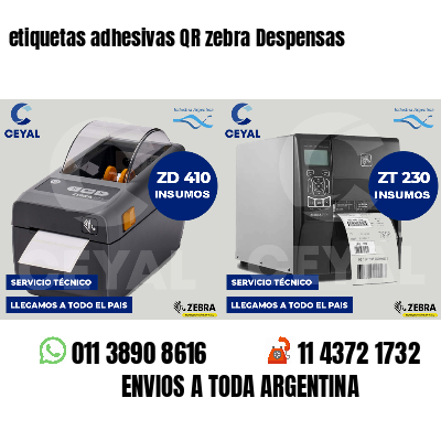 etiquetas adhesivas QR zebra Despensas
