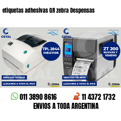 etiquetas adhesivas QR zebra Despensas