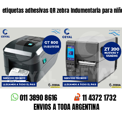 etiquetas adhesivas QR zebra Indumentaria para niños