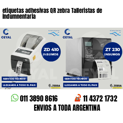 etiquetas adhesivas QR zebra Talleristas de indumnentaria