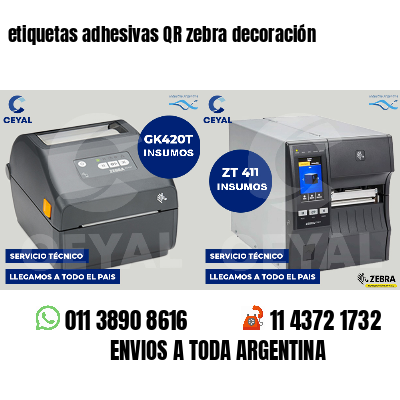etiquetas adhesivas QR zebra decoración
