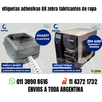 etiquetas adhesivas QR zebra fabricantes de ropa