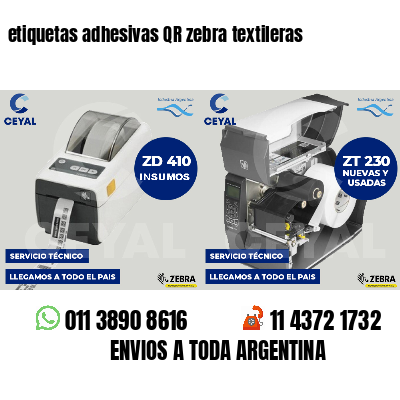 etiquetas adhesivas QR zebra textileras