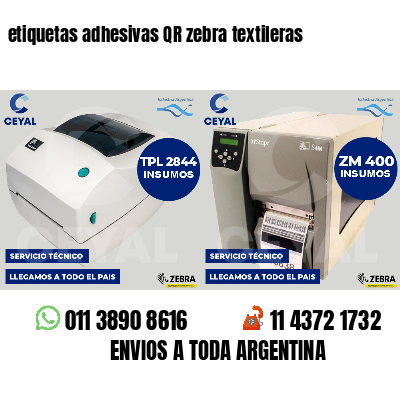 etiquetas adhesivas QR zebra textileras