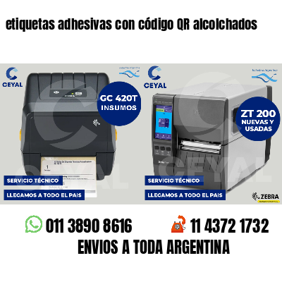 etiquetas adhesivas con código QR alcolchados