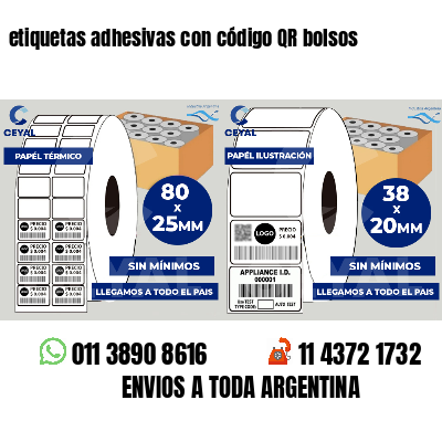 etiquetas adhesivas con código QR bolsos