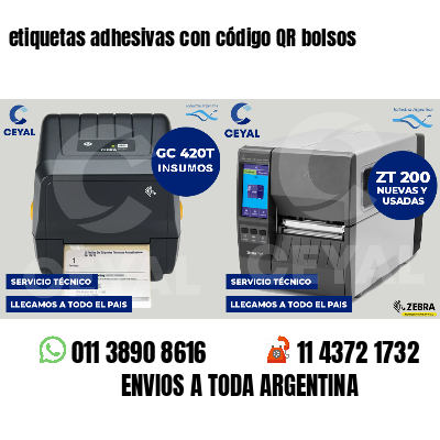 etiquetas adhesivas con código QR bolsos