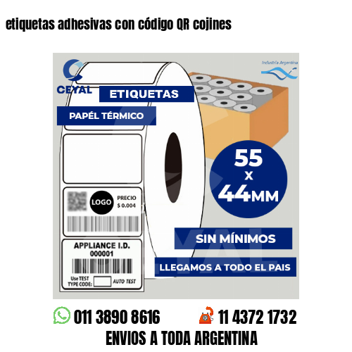 etiquetas adhesivas con código QR cojines