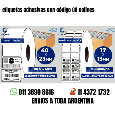 etiquetas adhesivas con código QR cojines