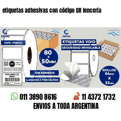 etiquetas adhesivas con código QR lenceria