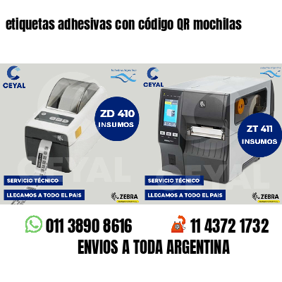etiquetas adhesivas con código QR mochilas