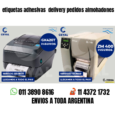 etiquetas adhesivas delivery pedidos almohadones