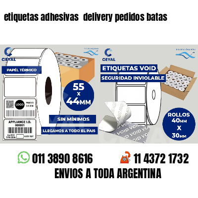 etiquetas adhesivas  delivery pedidos batas