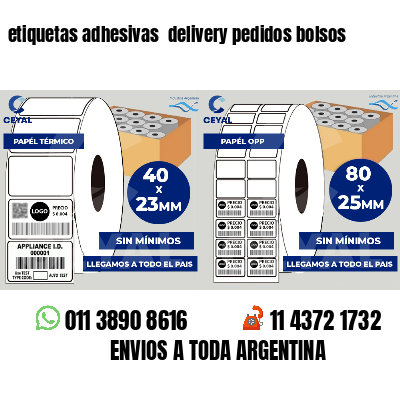 etiquetas adhesivas  delivery pedidos bolsos
