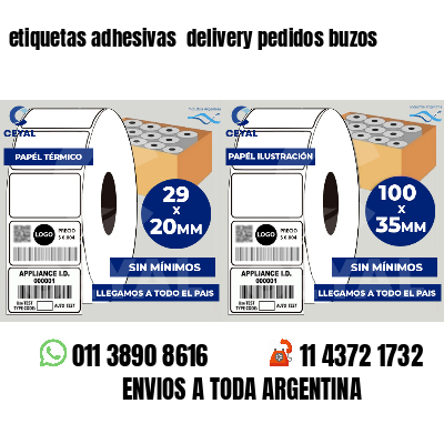 etiquetas adhesivas  delivery pedidos buzos