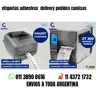 etiquetas adhesivas  delivery pedidos camisas