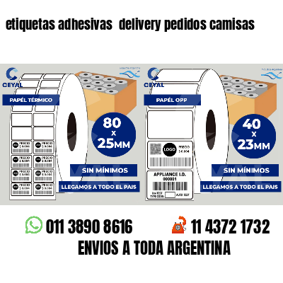 etiquetas adhesivas delivery pedidos camisas