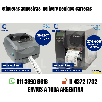 etiquetas adhesivas delivery pedidos carteras