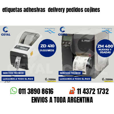 etiquetas adhesivas  delivery pedidos cojines