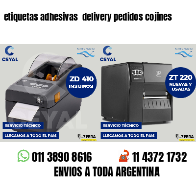 etiquetas adhesivas delivery pedidos cojines