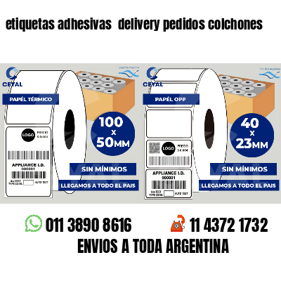 etiquetas adhesivas delivery pedidos colchones