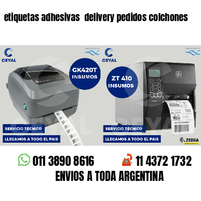 etiquetas adhesivas delivery pedidos colchones