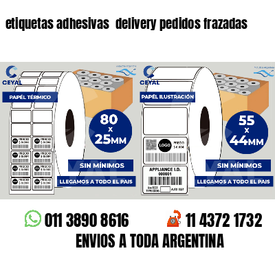 etiquetas adhesivas delivery pedidos frazadas