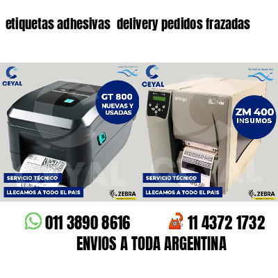 etiquetas adhesivas  delivery pedidos frazadas