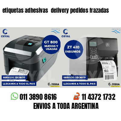 etiquetas adhesivas delivery pedidos frazadas