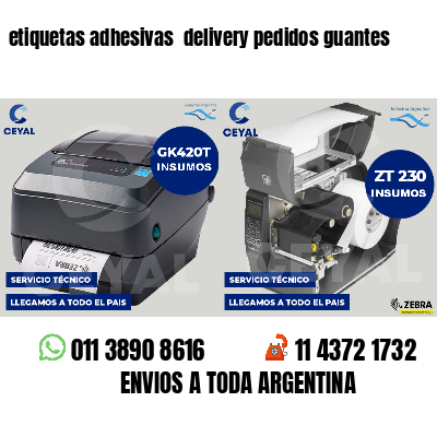 etiquetas adhesivas delivery pedidos guantes